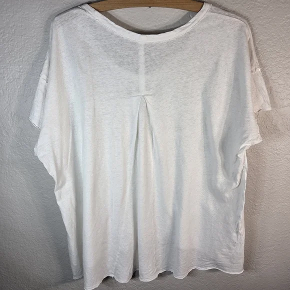 Pilcro Oversized Linen Lightweight Cap Muscle Tee Causal Sz L White Assimetrical - Picture 2 of 15